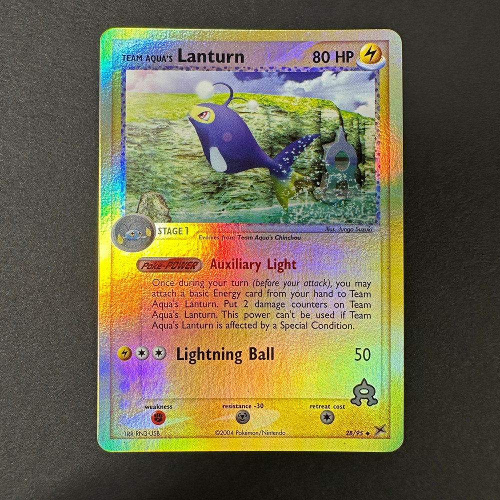 Pokemon TCG Team Aqua's Lanturn 28/95 Uncommon Reverse Holo NM/LP